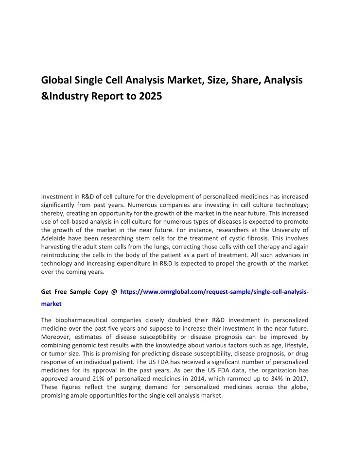 global single cell analysis market size share