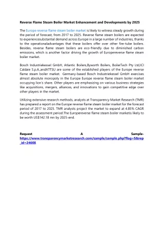 reverse flame steam boiler market enhancement