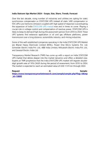 india statcom ups market 2024 scope size share