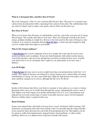 what is a ketogenic diet and how does it work