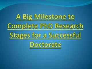 Stage You Should Take Before you Begin Your PhD.