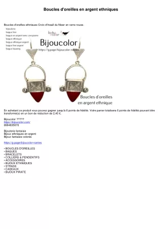 Boucles d'oreilles en argent ethniques