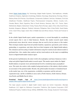 global digital health market by technology