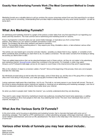 Exactly How Advertising And Marketing Funnels Job (The Most Convenient Method to Create One).
