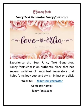 Fancy Text Generator  Fancy-fonts