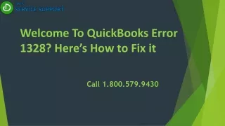 What is QuickBooks Error 1328? How to fix it?