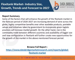 Flexitank Market : CAGR Analysis, Product Supply and Demand, Sales Volume by