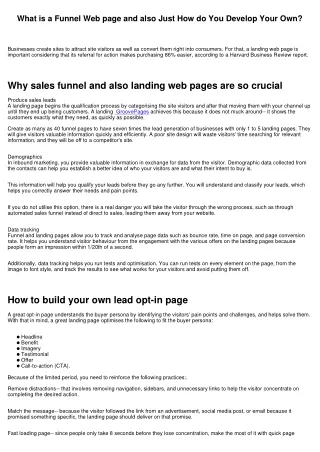 What is a Funnel Page as well as Exactly How do You Construct Your Own?