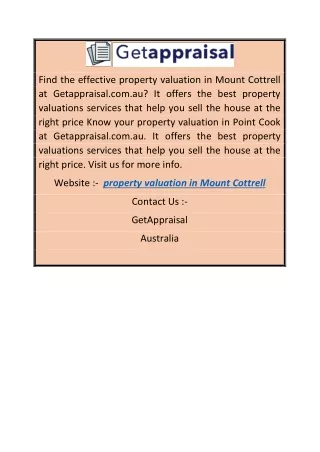 find the effective property valuation in mount