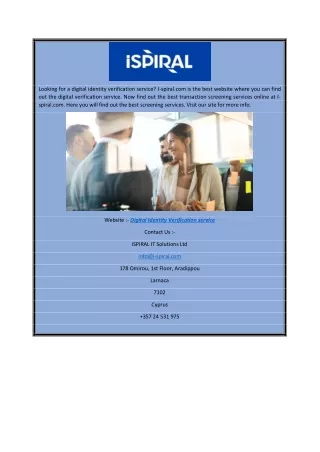 looking for a digital identity verification