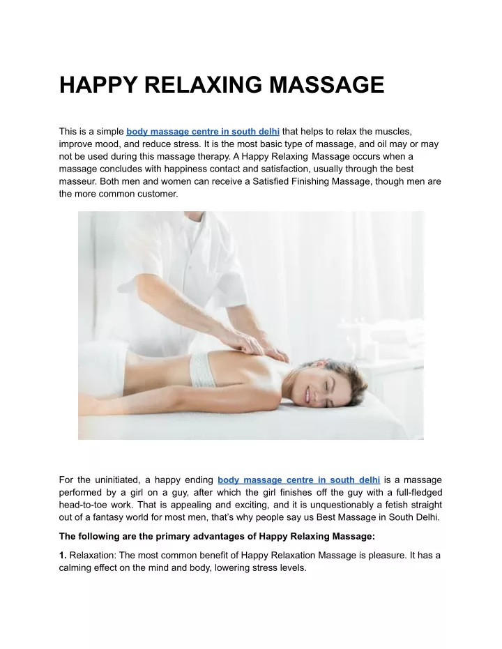 happy relaxing massage