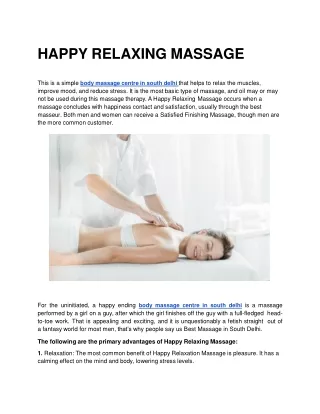HAPPY RELAXING MASSAGE