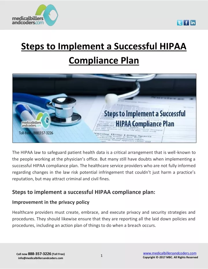 steps to implement a successful hipaa compliance