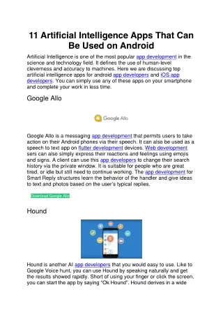 11 artificial intelligence apps that can be used
