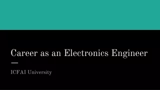 Career as an Electronics Engineer