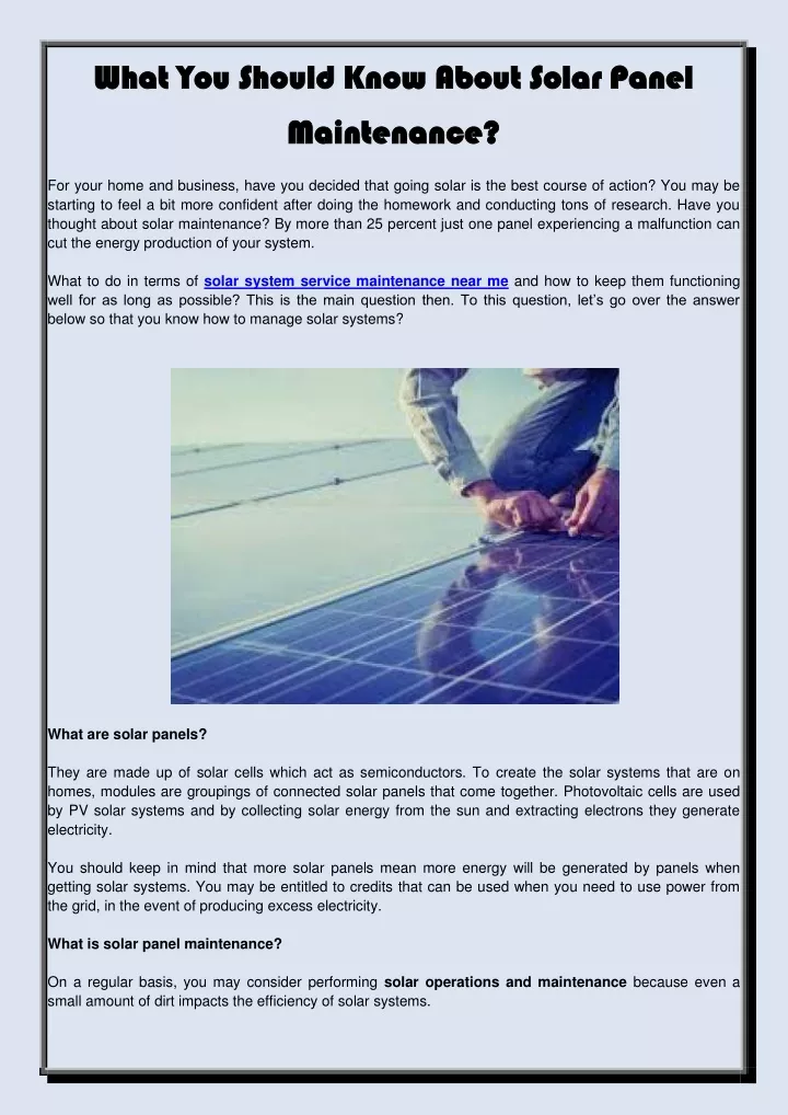 what you should know about solar panel what