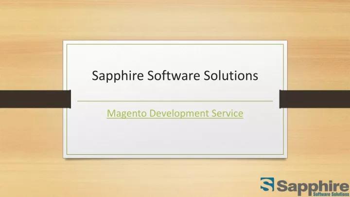 sapphire software solutions