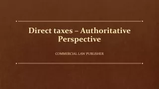direct taxes authoritative perspective
