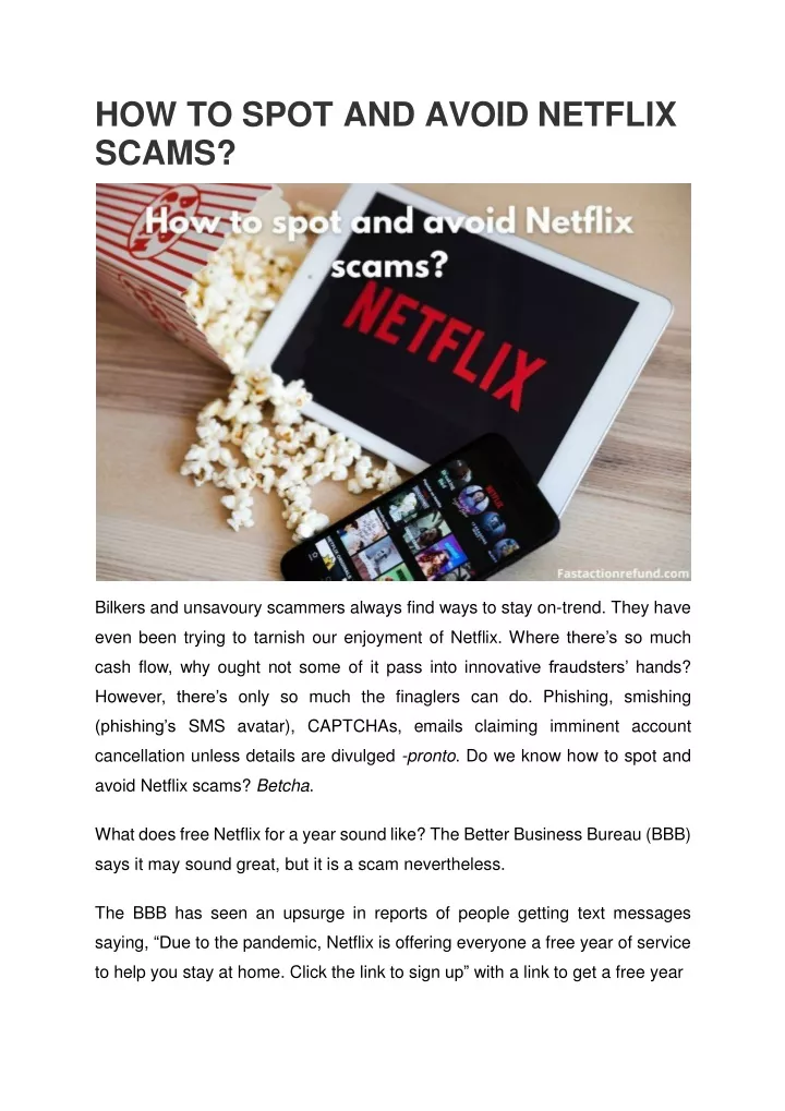 how to spot and avoid netflix scams