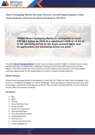 smart packaging market revenue drivers growth