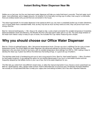 Finding out about a Water Dispenser Uk
