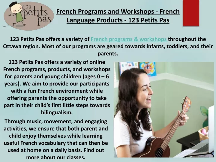 french programs and workshops french language