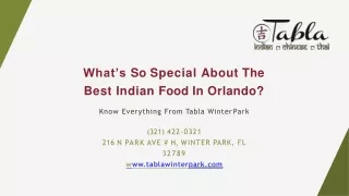 Specialty of Best Indian Food Orlando