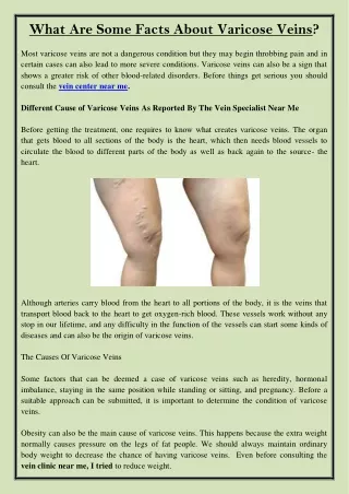 what are some facts about varicose veins