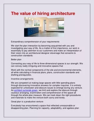 the value of hiring architecture