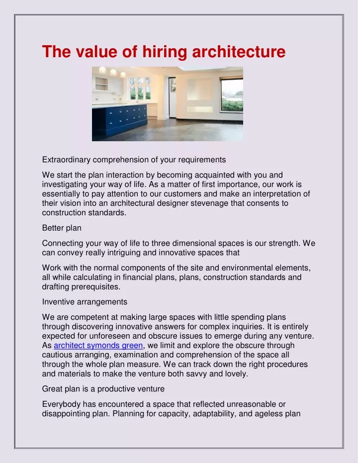 the value of hiring architecture