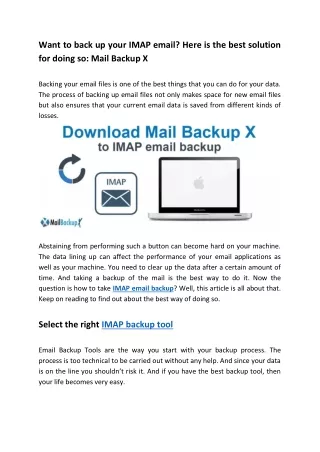 want to back up your imap email here is the best