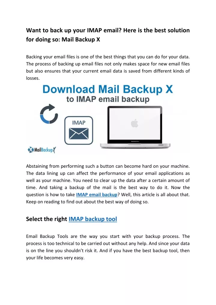 want to back up your imap email here is the best