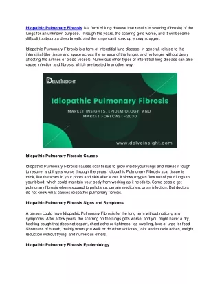 Idiopathic Pulmonary Fibrosis (IPF) Market
