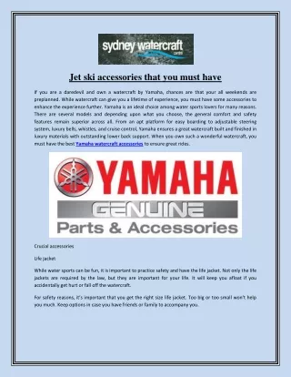 jet ski accessories that you must have