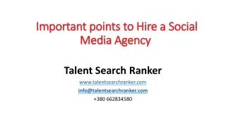 Important Points to Hire a Social Media Agency