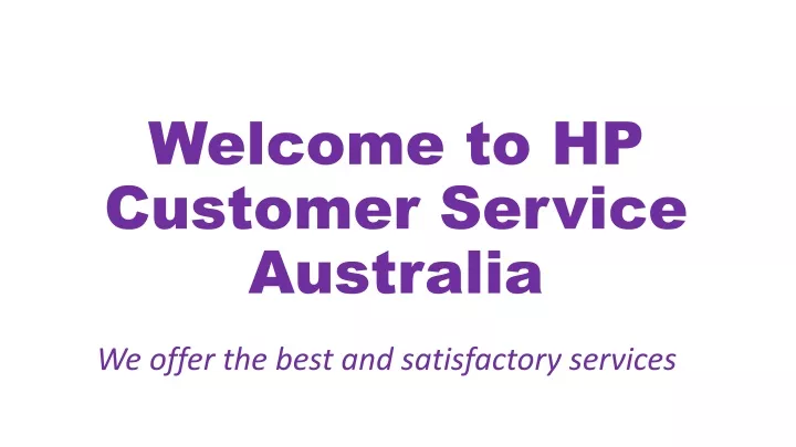 welcome to hp customer service australia