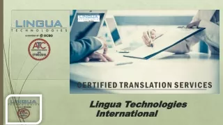 Most Reliable Translation services Singapore from Lingua Technologies Internatio