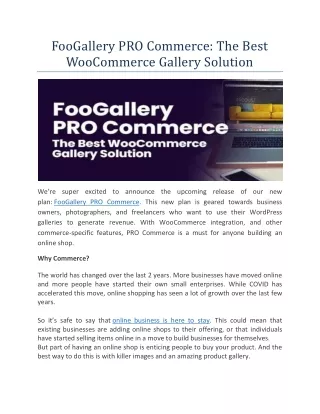 foogallery pro commerce the best woocommerce