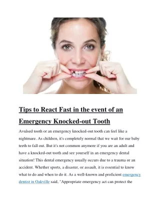 tips to react fast in the event of an