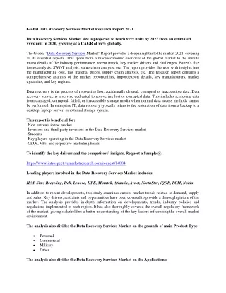 Global Data Recovery Services Market Research Report 2021