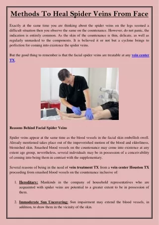methods to heal spider veins from face