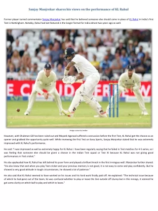 sanjay manjrekar shares his views