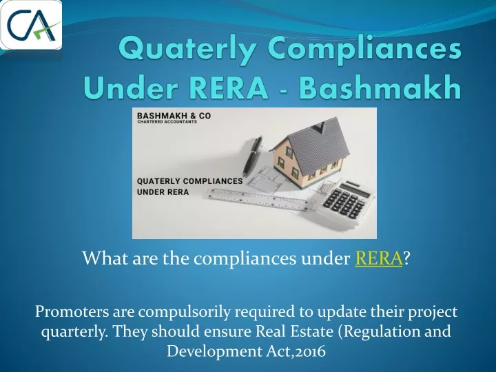 quaterly compliances under rera bashmakh