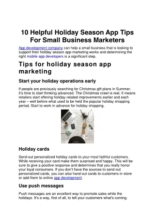 10 helpful holiday season app tips for small