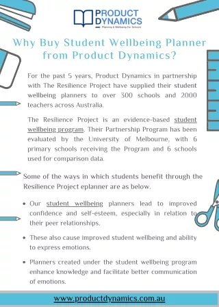 Why Buy Student Wellbeing Planner from Product Dynamics?