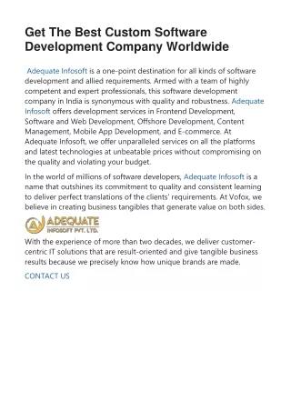 get the best custom software development company