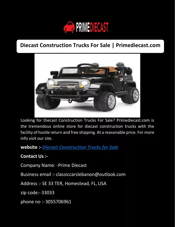 diecast construction trucks for sale primediecast