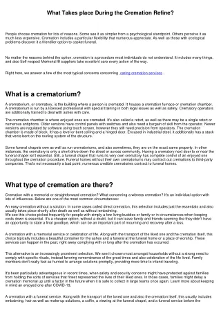 What Occurs During the Cremation Process?
