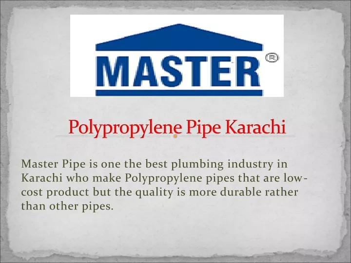 polypropylene pipe karachi