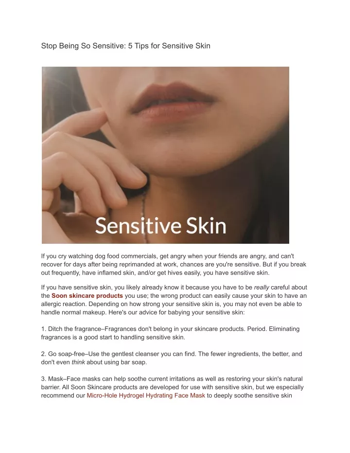 stop being so sensitive 5 tips for sensitive skin